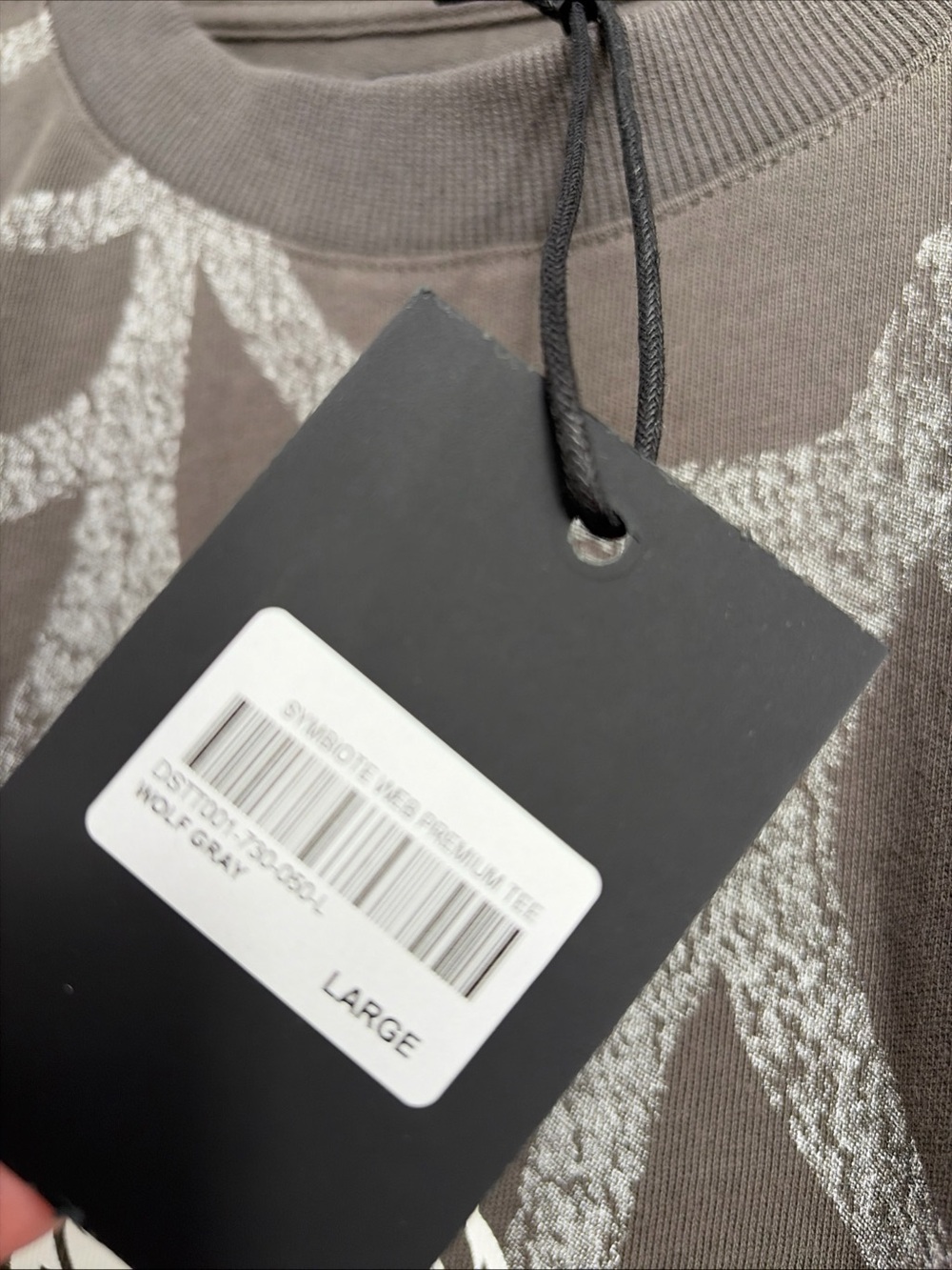 Darc Sport Symbiote Web Premium Oversized sz L Tee Black Wolf Grey AOP 1329/2000 - Picture 4 of 6